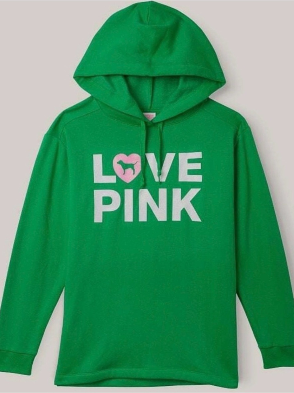 PINK Victoria's Secret Green Long-Sleeve "LOVE PINK" Tee